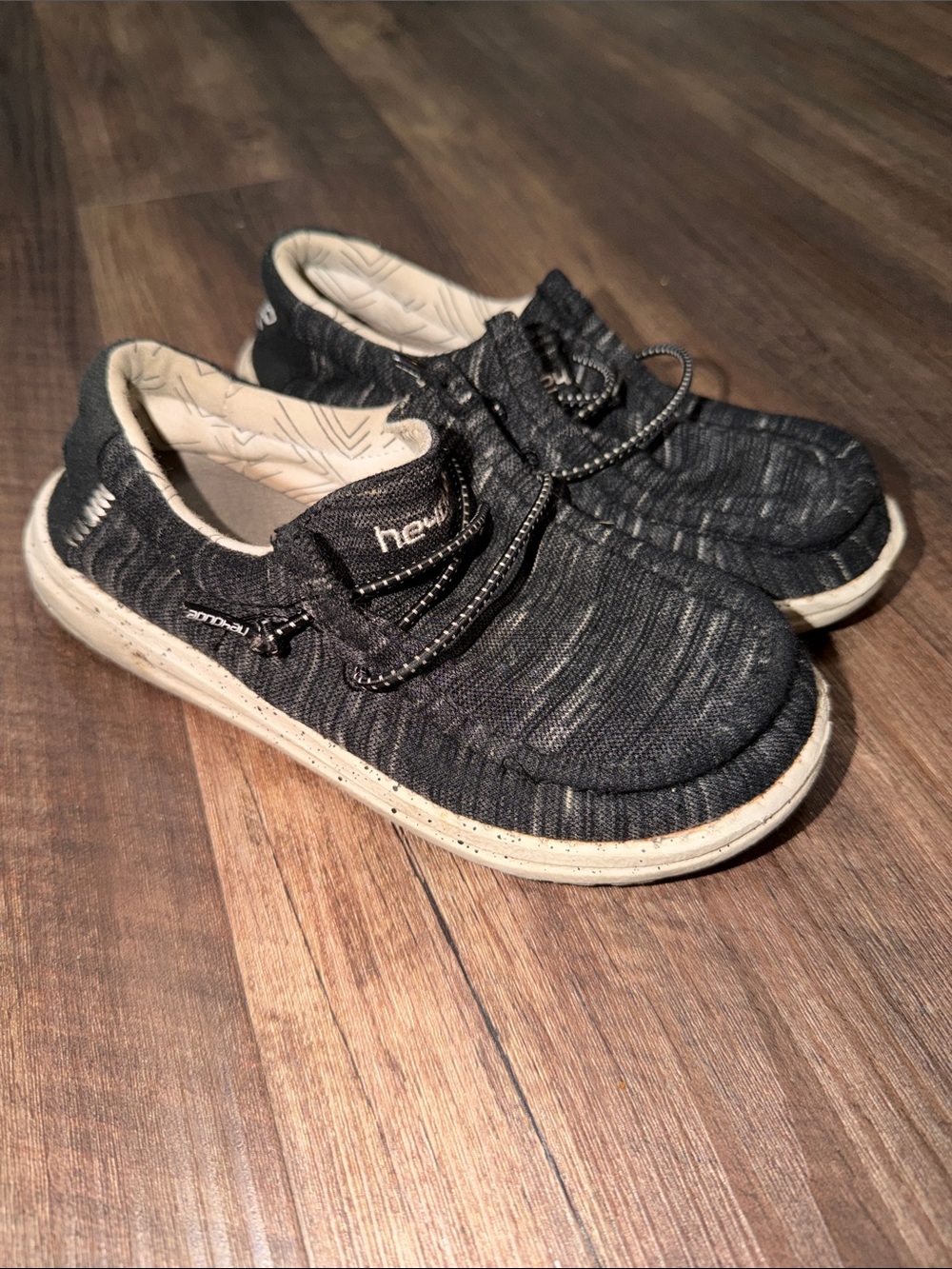Hey Dude Wally Stretch Boys Size K13 Little Kid Black Heathered